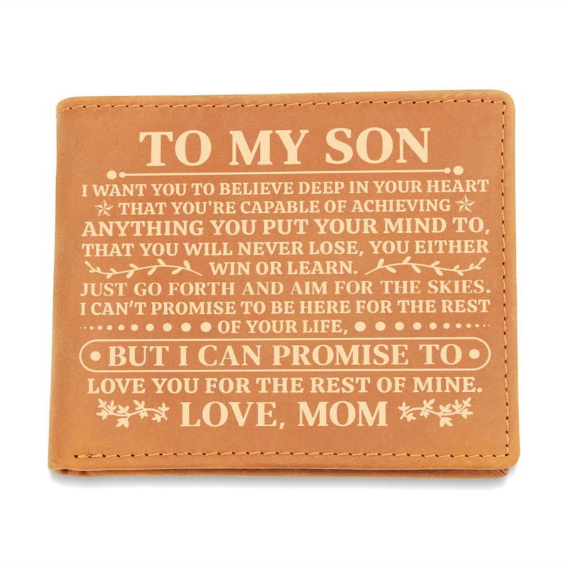 To My Son Promise (Yellow) – Leather Wallet